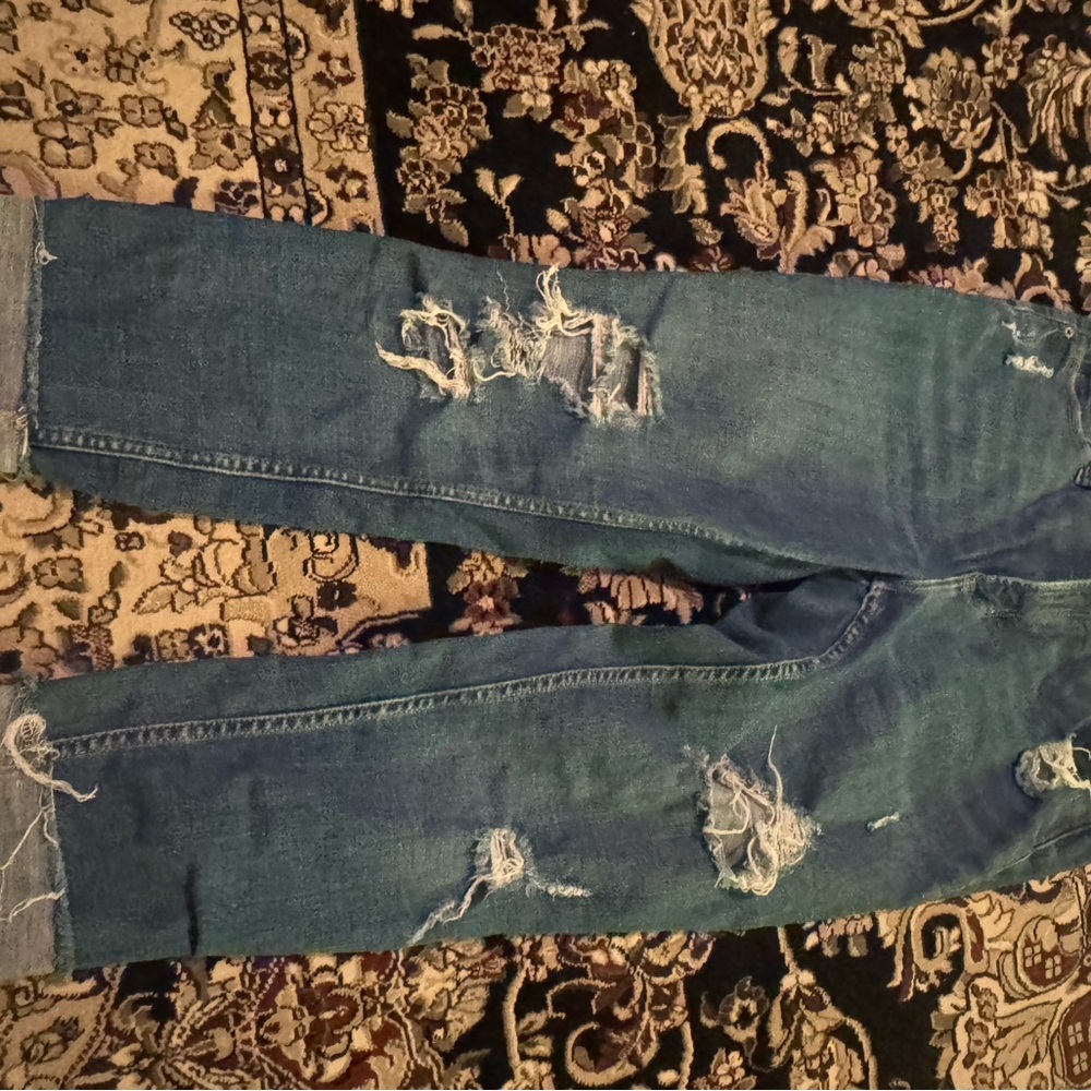 Distressed Blue Jeans